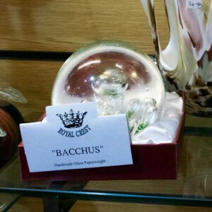 Bacchus hand made glass paper weight and box £19.99